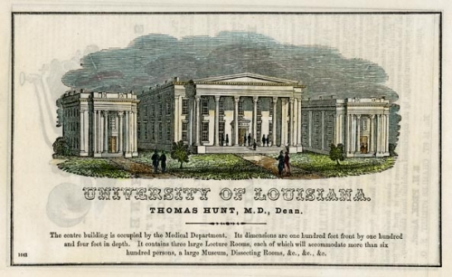 University of Louisiana.  Thomas Hunt, M.D., Dean.