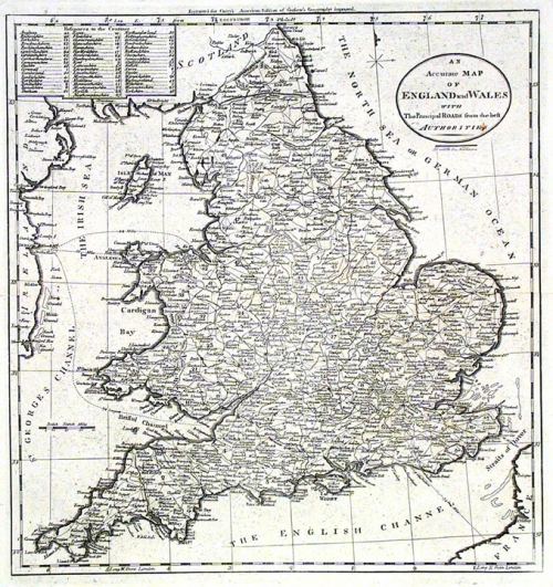Accurate Map of England and Wales with The Principal Roads from the best Authorities. An,