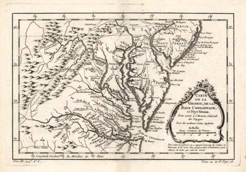 Carte de la Virginie, de la Baye de Chesapeack et Pays Voisins.