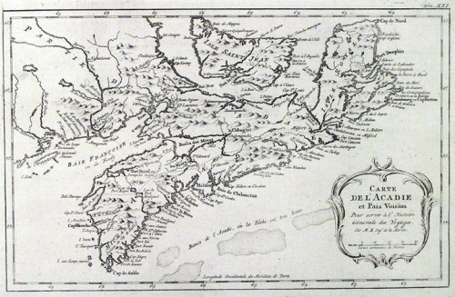 Carte de L' Acadie et Pais Voisins.