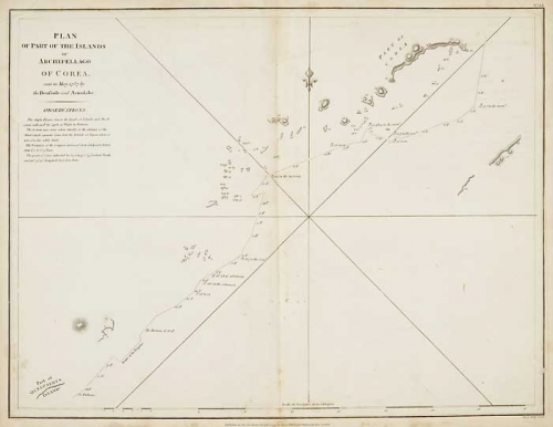 Plan of Part of the Islands or Archipelago of Corea Seen May 1787 by the Boussole and Astrolabe.