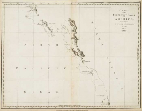 Chart of the North West Coast of America Explored by the Boussole & Astrolabe in 1786. 2st sheet