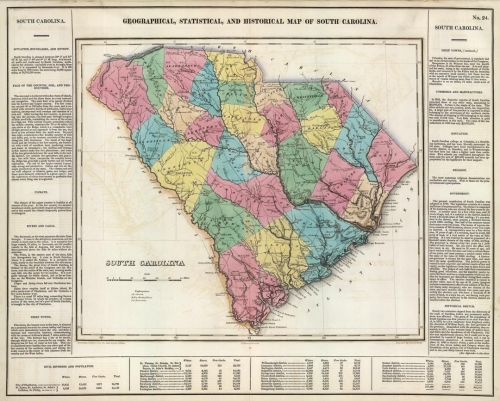 Geographical, Statistical, and Historical Map of South Carolina.
