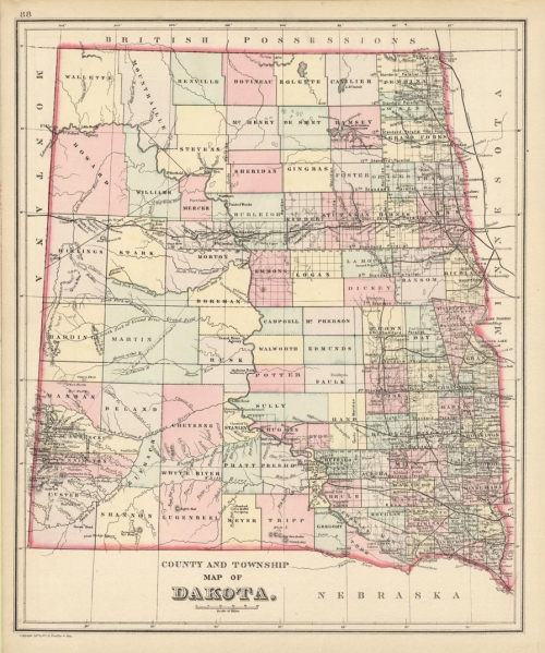 County and Township Map of Dakota.