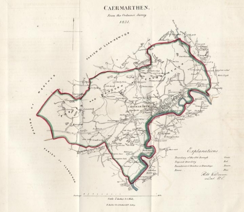 Caermarthen. From the Ordnance Servey. [Carmarthen].