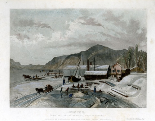 Winter. : (Shipyard Below Newburg, Hudson River).