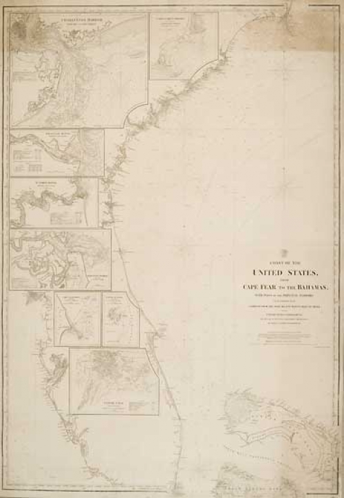 Coast of the United States, from Cape Fear to the Bahamas, with Plans of the Principal Harbors on an enlarged scale.