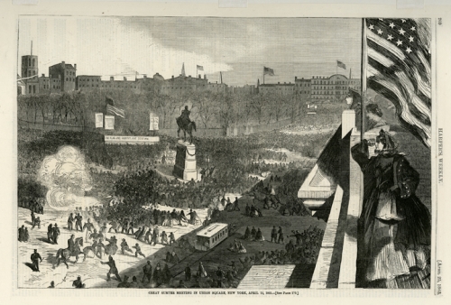 Great Sumter Meeting in Union Square, New York, April 11, 1863.