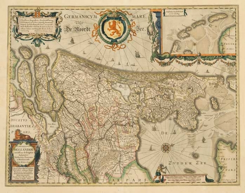 Comitatus Hollandiae novissima descriptio. Designatore Balthazaro Florentino a Berckenrode Anno Domini 1629.