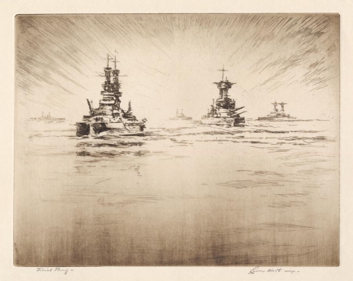 Untitled. U.S. Battleships on maneuvers.