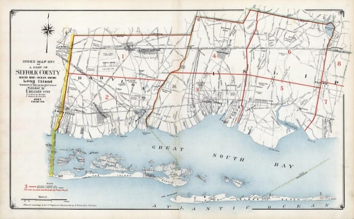 Index map No. 1 of a part of Suffolk County, South Side - Ocean Shore Long Island.  Townships of Babylon and Part of Islip.