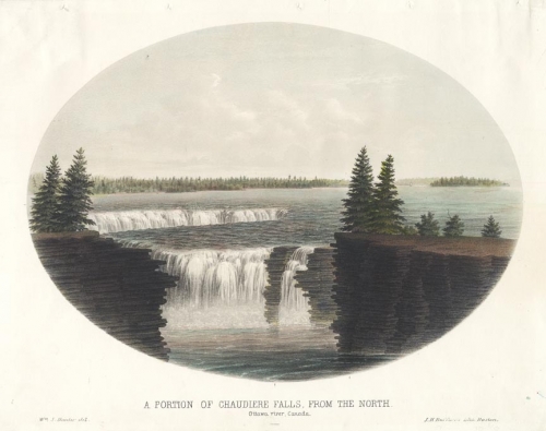 A Portion of Chaudiere Falls, From the North. : Ottawa River, Canada.