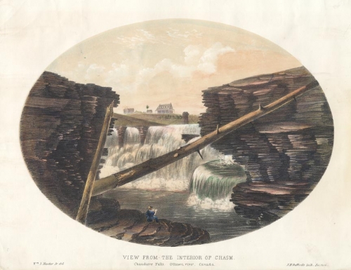 View from the Interior of Chasm. : Chaudiere Falls. Ottawa River Canada.