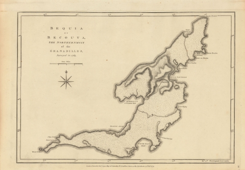Bequia or Becouya, the Northernmost of the Grenadines, Surveyed in 1763.