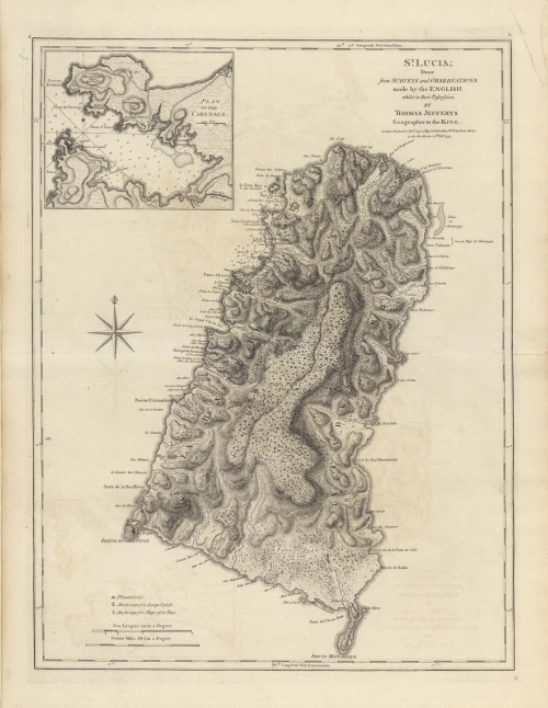 St. Lucia Done from Surveys and Observations Made by the English whilst in their Possession.