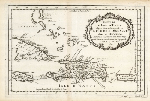 Carte de l'Isle d'Hayti Aujourd'hui l'Espagnole, ou l'Isle de St. Domingue avec les Isles Voisines ...