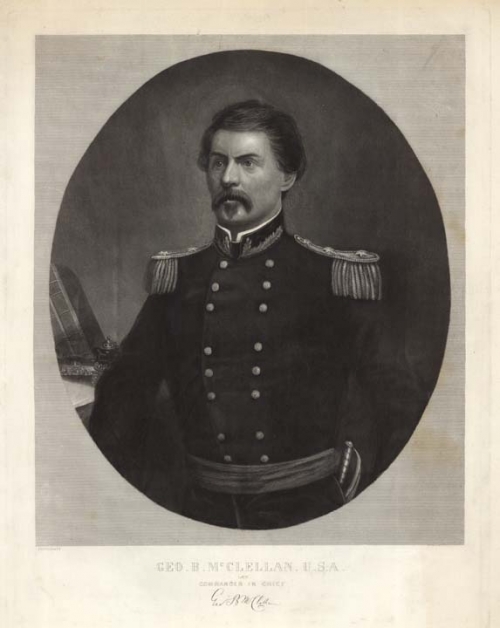 Geo. B. McClellan. U.S.A. Late Commander in Chief.