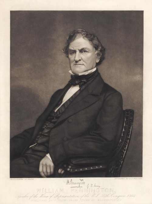William Pennington. Speaker of the House of Representatives of the U.S. Congress 1860.