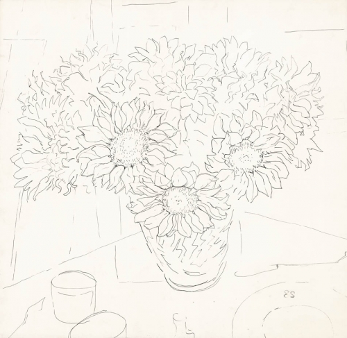 Sunflowers in Vase. [Untitled].