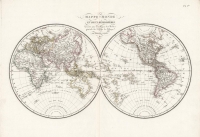 Mappe-Monde Divise en Deux Hemispheres...