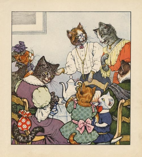 Cats Tea Party. [Untitled].