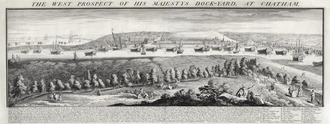 The West Prospect of his Majestys Dock-Yard, at Chatham.