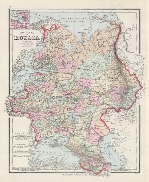Gray's New Map of Russia in Europe.  By Frank A. Gray.