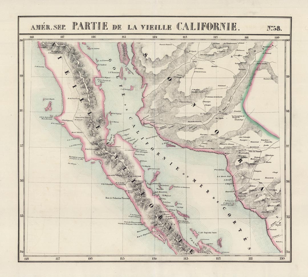 Amer. Sep. No. 58 Partie De La Vieille Californie [Baja California, Gulf of California and Sonora, Mexico]