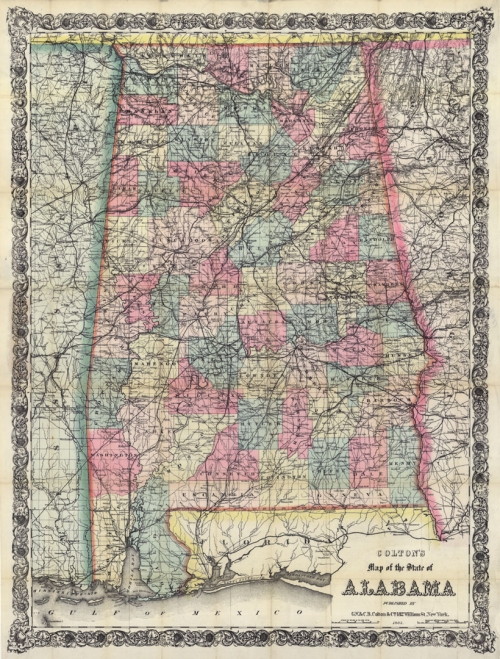Colton's Map of the State of Alabama.