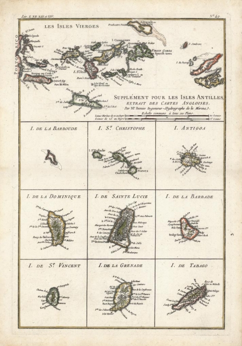 Supplement pour les Isles Antilles, Extrait des Cartes Angloises.