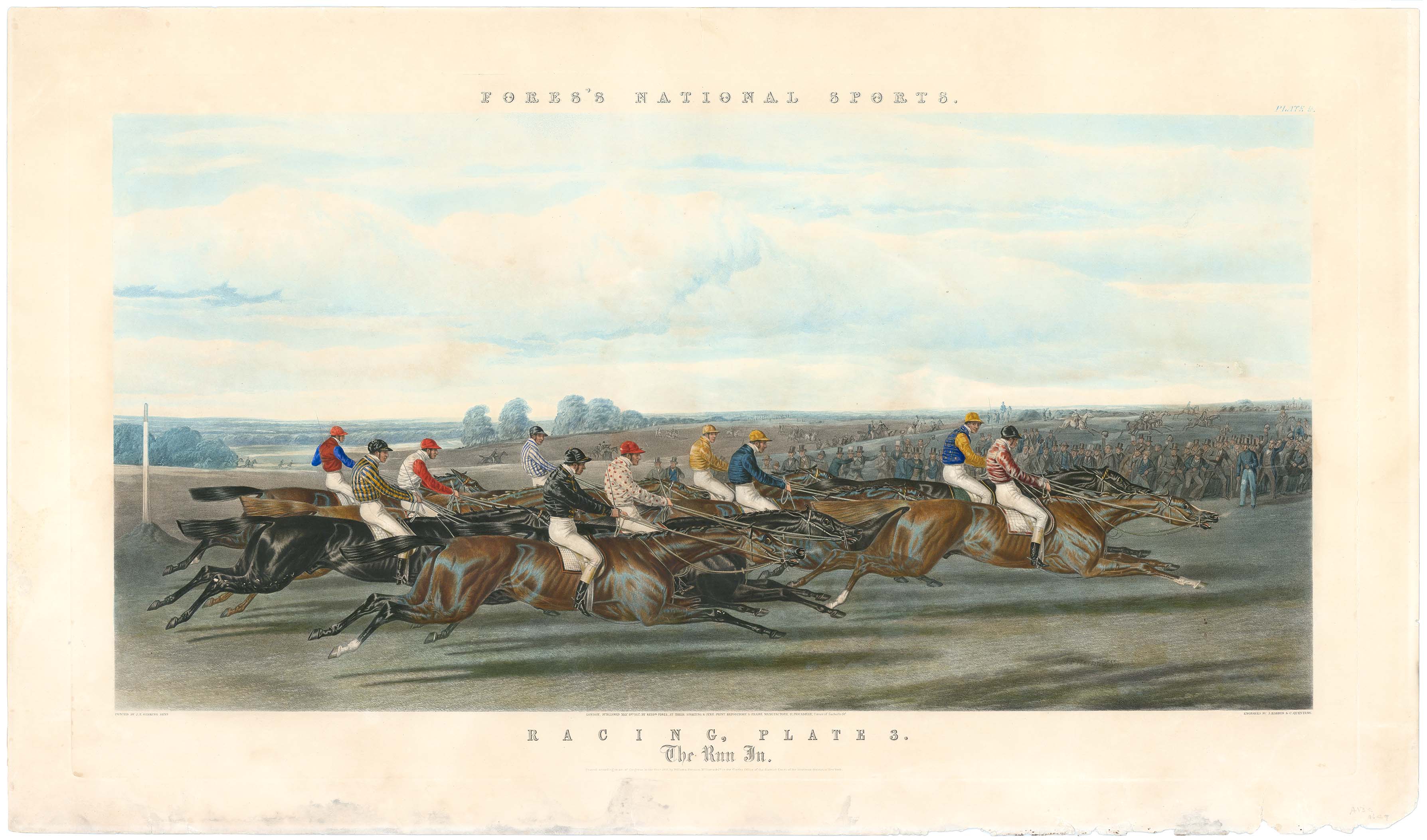 Fores's National Sports : Racing, Plate 3. : The Run In.