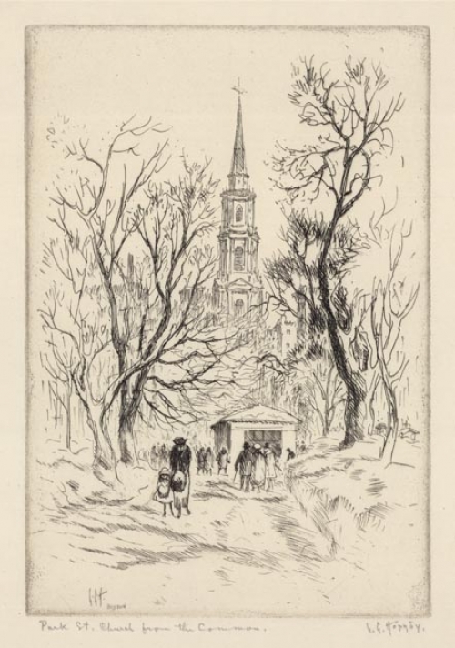 Park St. Church from the common, Boston.