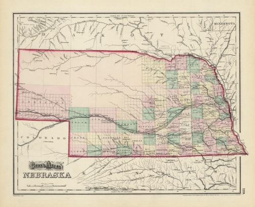Gray's Atlas Map of Nebraska.
