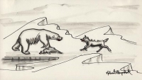 Untitled. (Polar bear, seal and wolf).