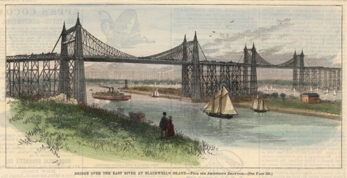 Bridge over the East River at Blackwell's Island.  [Roosevelt Island].