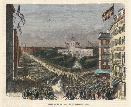 Grand Review of Troops, in the Park, New York.