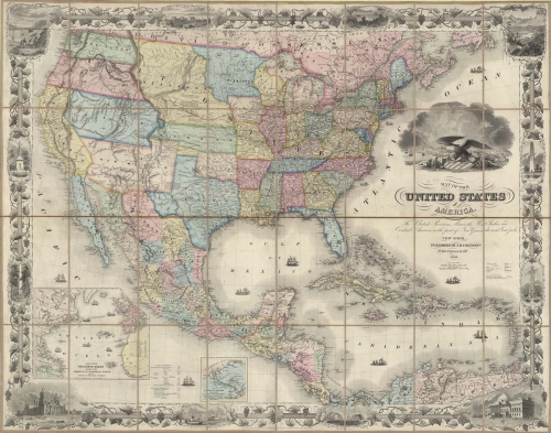 Map of the United States of America, The British Provinces, Mexico, The West Indies and Central America, with part of New Grenada and Venezuela.