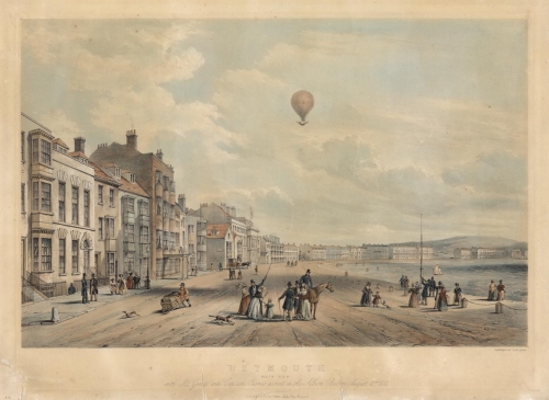 Weymouth - North View - with Mr. Green's and Captain Curries Ascent in the Albion Baloon [sic] August 12th 1842.