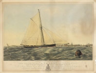 The Cutter Yacht "Avalon", 40 Tons R.H.Y.C. Winner of the Great Eastern Railway Company's Prize, Lowestoft Regatta 1866.