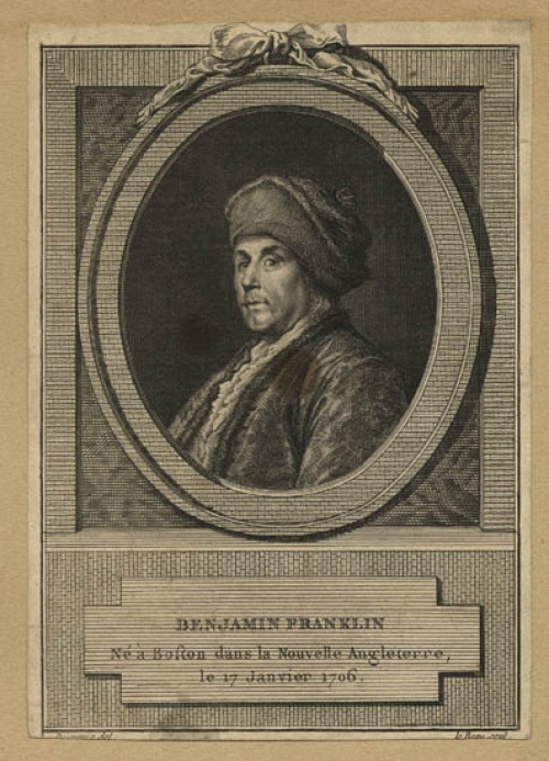 Benjamin Franklin. Ne a Boston dans la Nouvelle Angleterre, le 17 Janvier 1706.