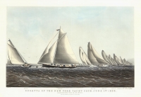 Regatta of the New York Yacht Club.  June 1st 1854. : Rounding the S. W. Spit.  [9 identified yachts above the title.]