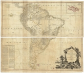 Map of South America Containing Tierra-Firma, Guayana, New Granada, Amazonia, Brasil, Peru, Paraguay, Chaco, Tucuman, Chili and Patagonia. A,