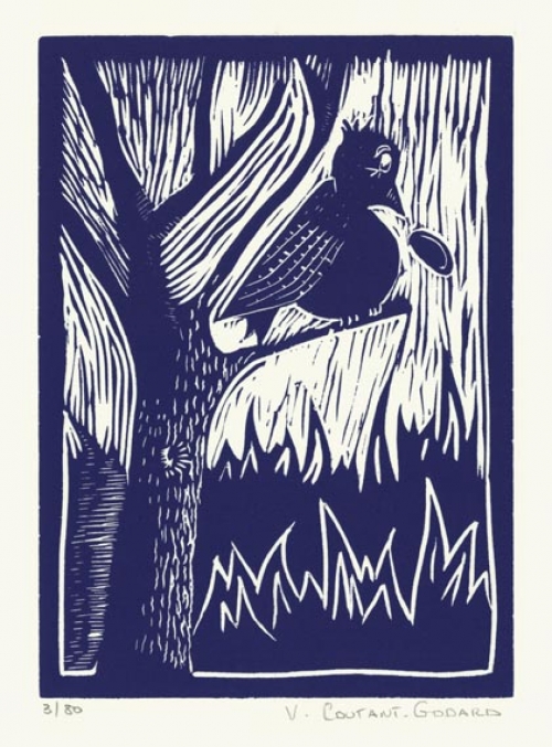 The Crow.  (From "The Fox and the Crow/le Corbeau et le Renard.)