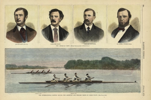 The International Rowing Match - The American and English Crew in their Boats.