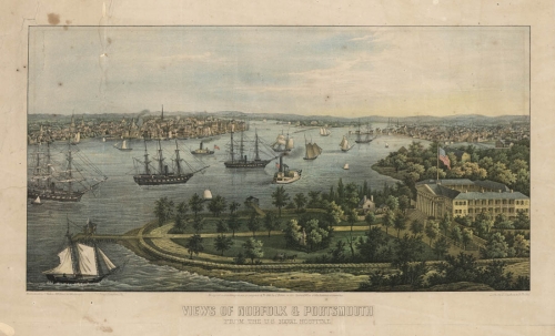 Views of Norfolk and Portsmouth from the U.S. Naval Hospital.