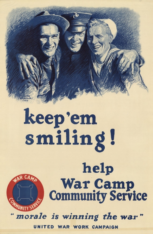 Keep 'em Smiling! Help War Camp Community Service : "Morale is Winning the War."
