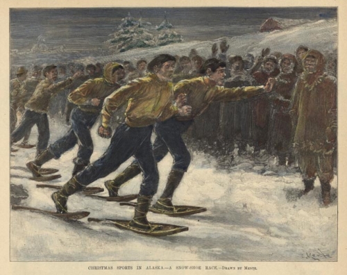 Christmas Sports in Alaska. - A Snow-Shoe Race.