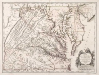 Carte de la Virginie et du Maryland Dressee sur la grande carte Angloise de M.rs Josue Fry et Pierre Jefferson.