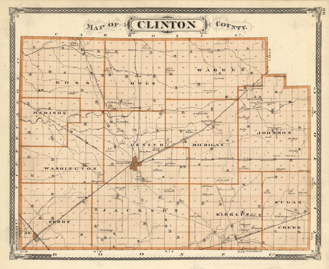 Map of Clinton County. (Indiana). | The Old Print Shop