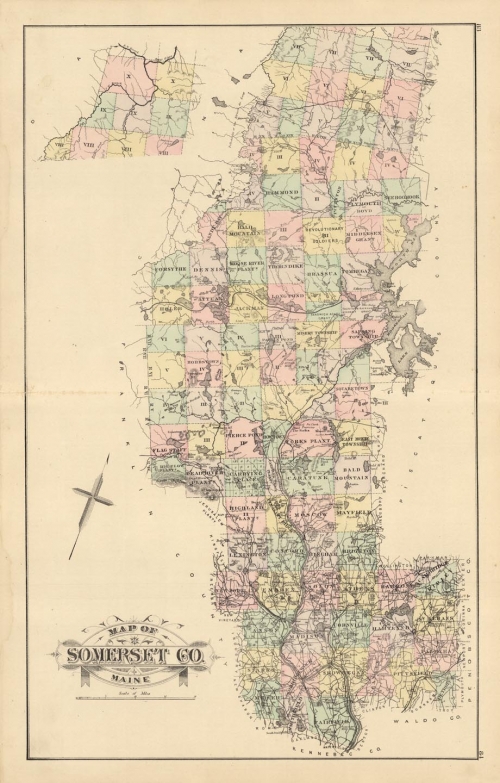 Map of Somerset Co. Maine. (Moosehead Lake)